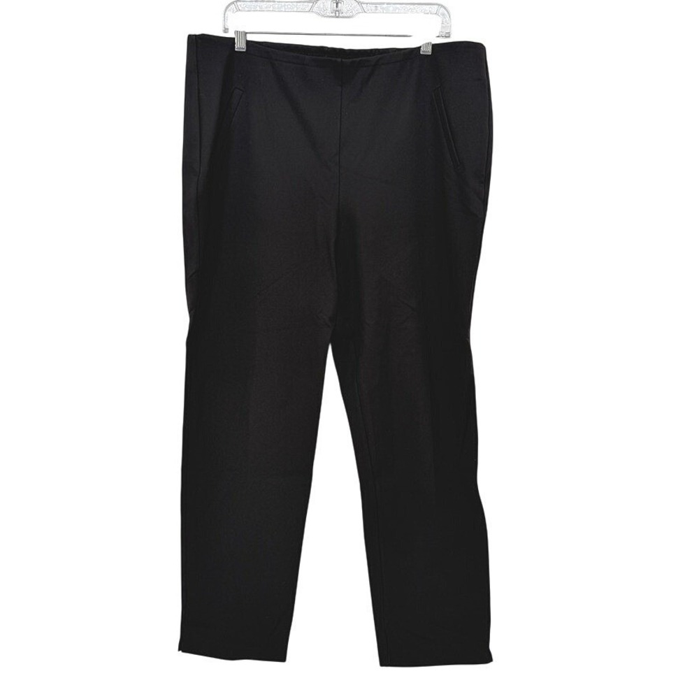 Chicos Basic Black Pull On Ponteโ Pant Straight Leg Neutral Minimalist Size 3/LG